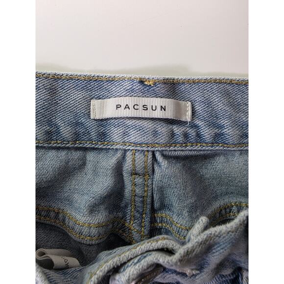 PACSUN Light Wash Distressed Denim Cut-Off Jean Shorts SZ 25" - Picture 5 of 9